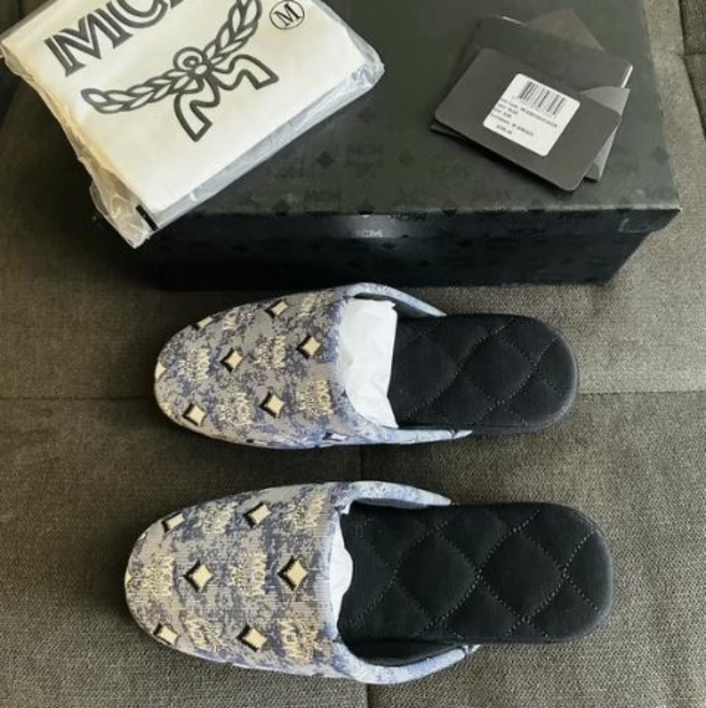 MCM - NWT Vintage Monogram Room Slippers Size Small-Medium $285 Retail